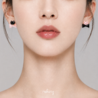 Blush Earrings - Cat & Ribbon Studs