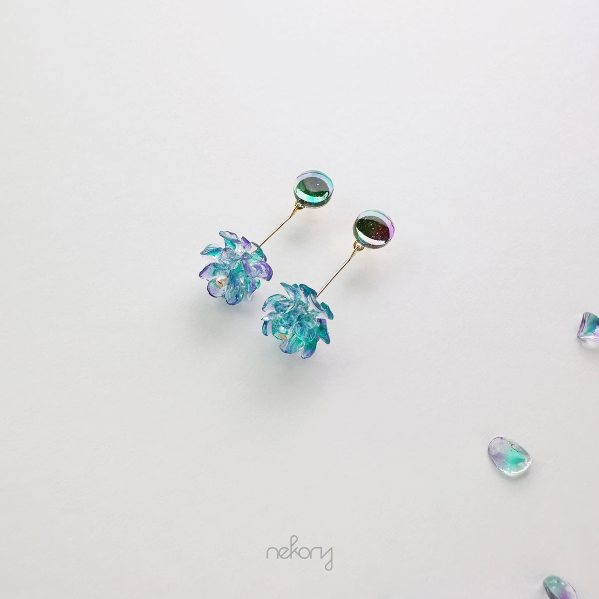 Blue Mist Earrings - Round