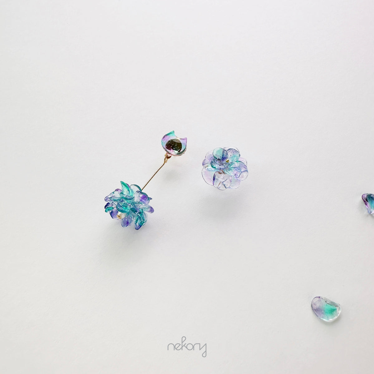 Blue Mist Earrings - Neko Asymmetric