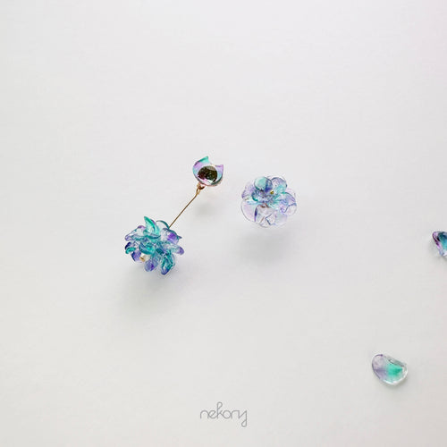 Blue Mist Earrings - Neko Asymmetric