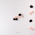 Blush Earrings - Cat & Ribbon Studs