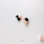 Blush Earrings - Cat & Ribbon Studs