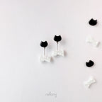 Luna Earrings - Cat & Ribbon Dangle