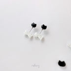 Luna Earrings - Cat & Ribbon Dangle