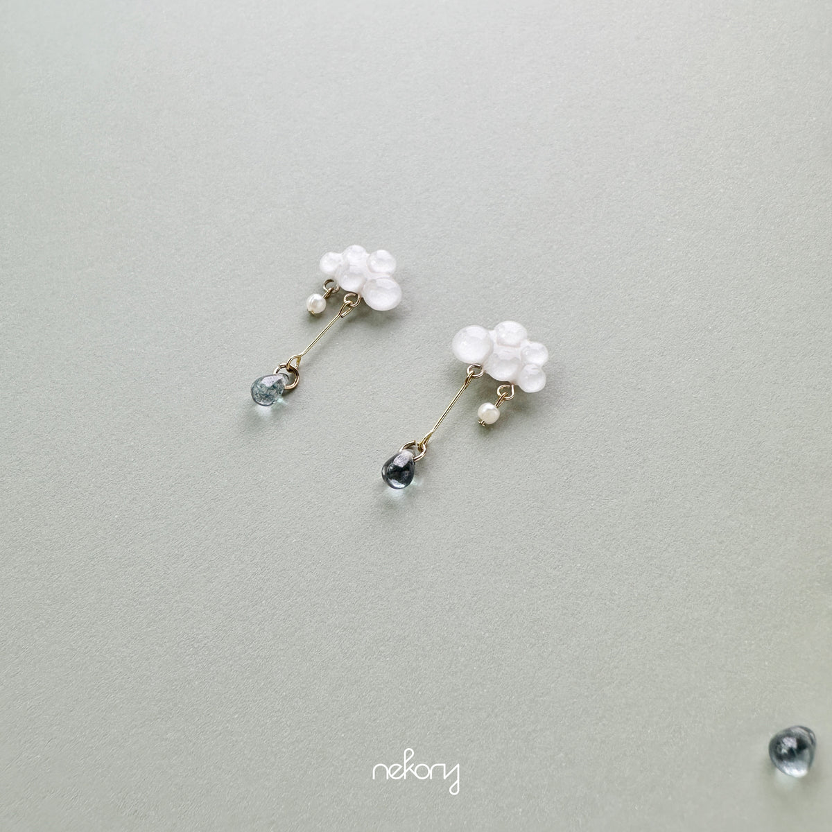 Drizzle Earrings - White Clouds