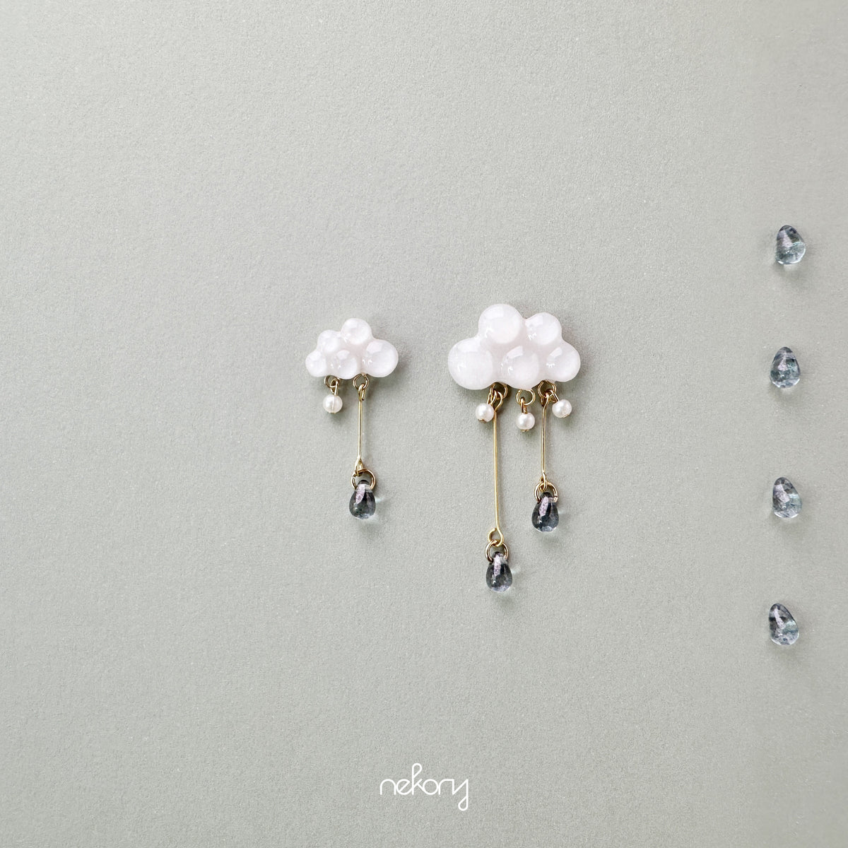 Drizzle Earrings - Little & Large Clouds