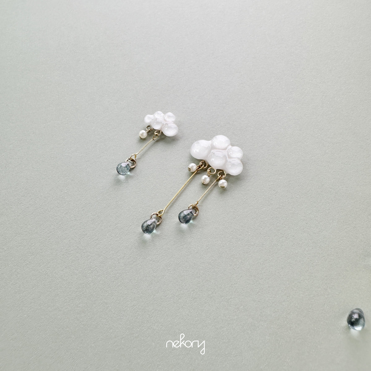 Drizzle Earrings - Little & Large Clouds