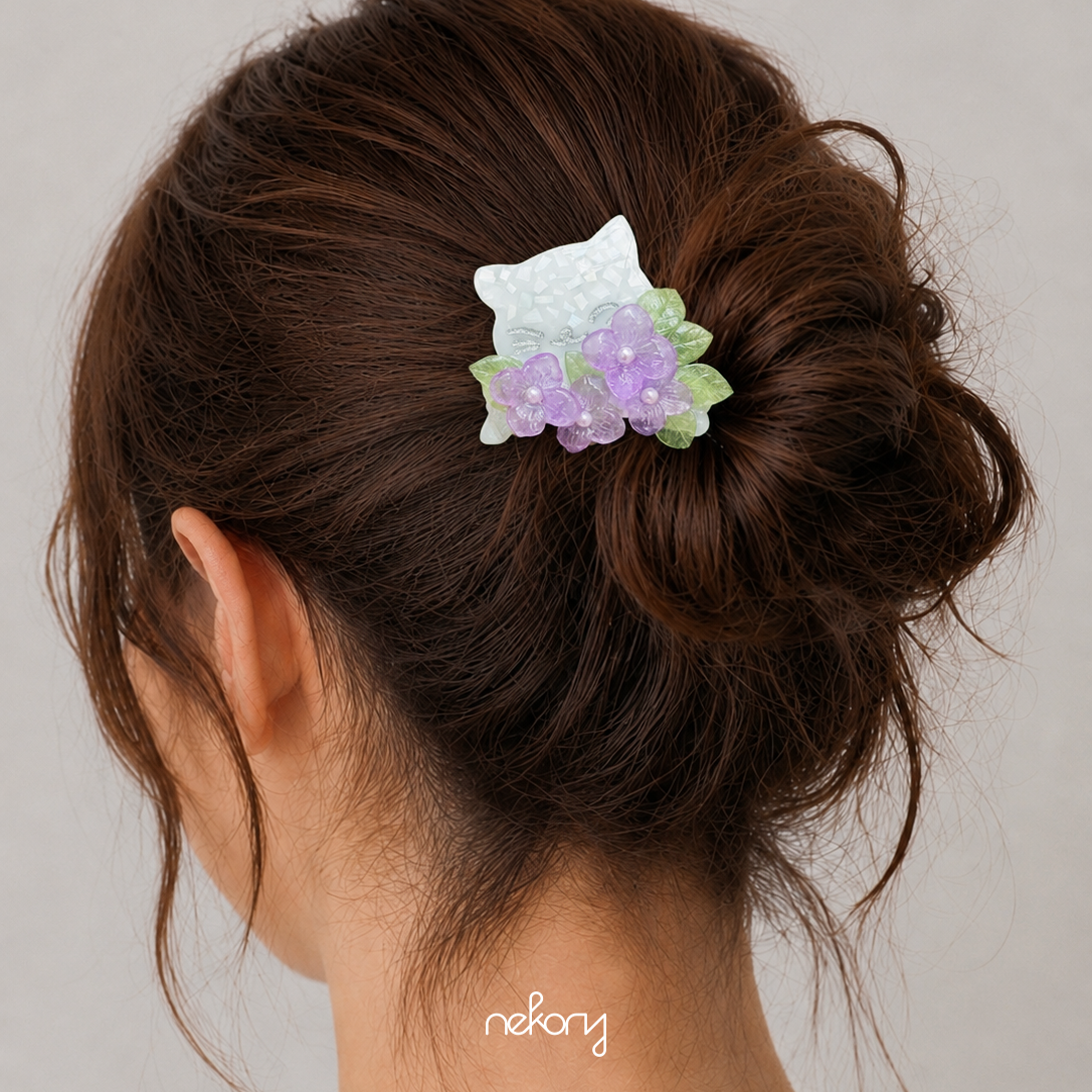 Botanic Hair Clip - Purple
